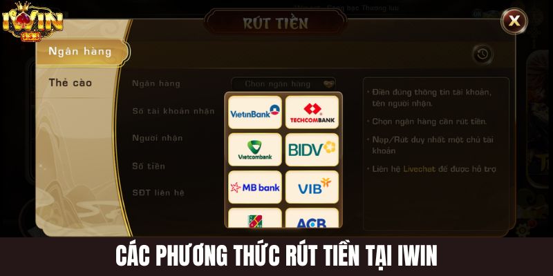 Các phương thức rút tiền